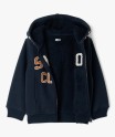 Sweat zippé en maille polaire avec intérieur sherpa garçon